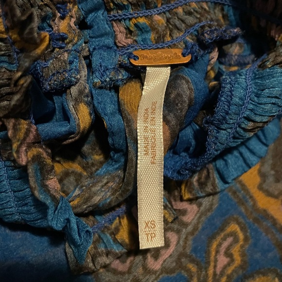 Free People Moonstruck Paisley Sheer Blue Mini Dress - Picture 9 of 9